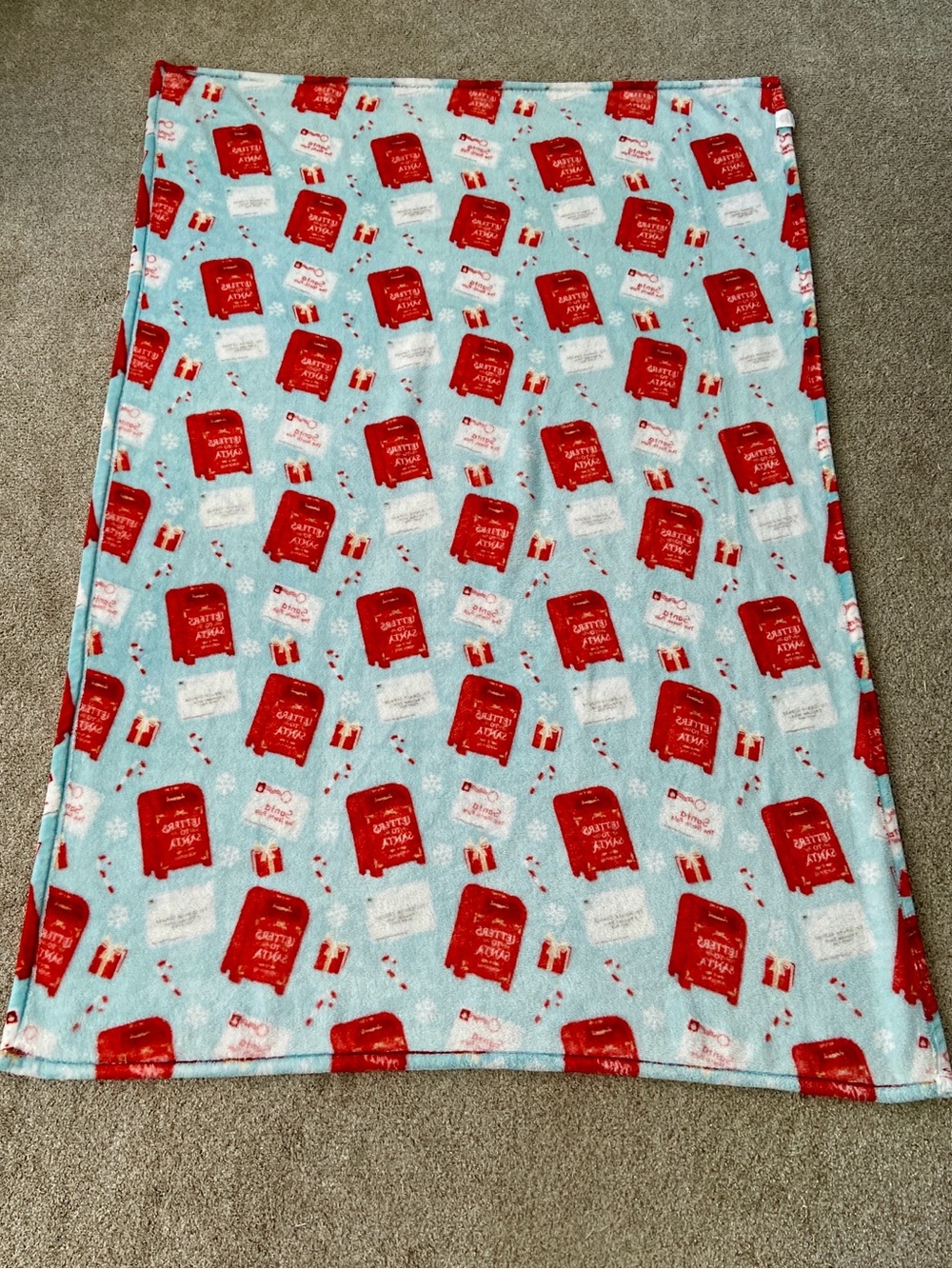 Christmas Letters to Santa Mailbox Plush Holiday Throw Blanket - Picture 5 of 10